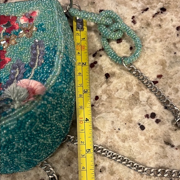 Mary Frances Aqua and Coral Beaded Flamingo Bag - Picture 7 of 8